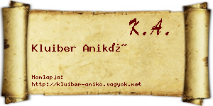 Kluiber Anikó névjegykártya