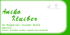 aniko kluiber business card